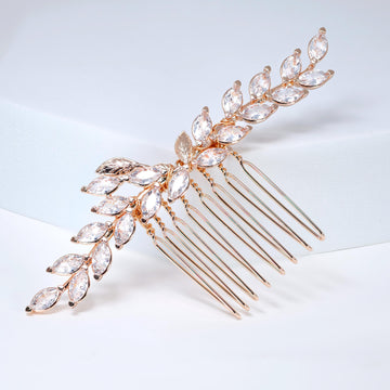 Cubic Zirconia, Diamond Sun-Kissed Ivy Bridal Hair Comb, Vine Hair Piece, Bridal Hair Accessories, Wedding Hair Accessory